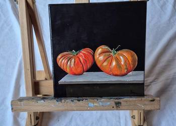 Pomidory martwa natura obraz na płótnie od artysty malarza na prezent