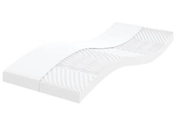 Materac piankowy biały 90x200 cm 7-strefowy twardość 20 ILD WM-356352