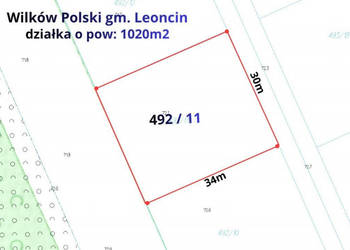 Działka budowlana 1020m2, Wilków Polski