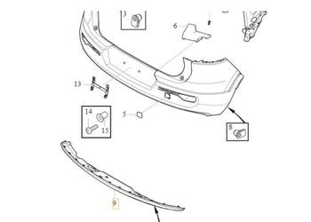 VOLVO C40 XC40 dyfuzor dokladka spoiler zderzak tyl OE