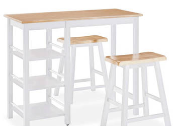 Zestaw barowy 3 szt. MDF biały WM-245364