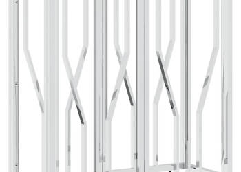 Stolik konsolowy srebrny 70x30x70 cm stal nierdzewna i szkło WM-350035