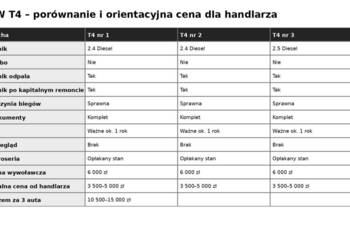 3 × VW T4 – 2×2.4D + 1×2.5D – odpalają – po remoncie – dokumenty + OC