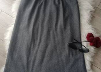 Elegancka szara Spódnica na gumce jesień