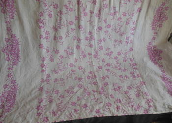 Prześcieradło duże bawełniane. Różowy wzór PRL