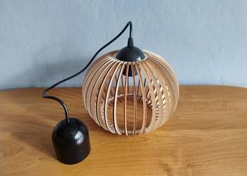 NOWA Lampa sufitowa wisząca BOHO z drewnianym kloszem kula wzór Nr.10