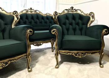 Komplet sofa fotele barok wypoczynkowy stylowy Ludwikowski