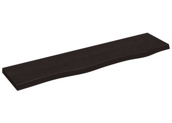Półka ciemnobrązowa 80x20x2 cm wykończone lite drewno dębowe WM-363779