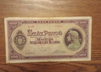 Banknot Węgry 100 Pengo 1945r.