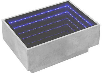 Stolik kawowy z LED szarość betonu 70x50x30 cm WM-847514