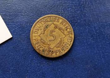 Stare monety 5 pfennig 1924 A Niemcy Stare monety 5 pfennig 1924 A Niemcy