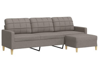 3-osobowa sofa z podnóżkiem kolor taupe 210 cm tkaniną WM-3278256