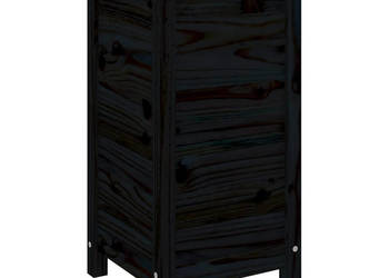 Donica ogrodowa czarna 40x40x78 cm lite drewno sosnowe WM-825279