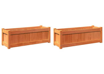 Donice ogrodowe 2 szt. woskowy brąz lite drewno sosnowe WM-837454