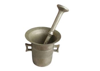 Stary mosiężny moździerz kuchenny sygnowany lata 50 unikat  rarytas