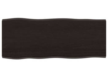 Blat stołu ciemnobrązowy 100x40x2 cm dąb z naturalną krawędzią WM-364013