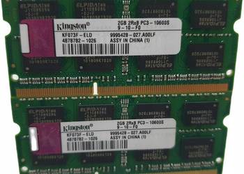Pamięć RAM DDR3 Kingston 4GB 2x 2GB PC3 10600s