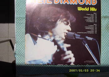 Winyl LP, Rock; NEIL DIAMOND--WORLD HITS , 1974 ROK.