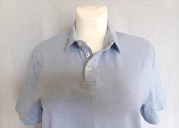koszulka męska POLO niebieska melanż r. M Slim Fit bawełna NOWA
