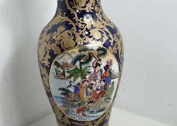 Przepiękny, Ogromny Wazon Kobaltowy 45cm – Styl Orientalny / Satsuma