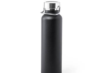 Termos Butelka 650 ml logo, grawer 5szt. CZARNY