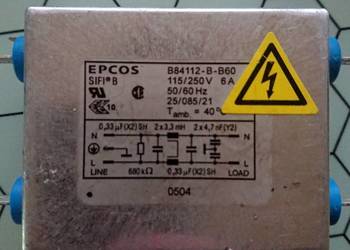 Filtr sieciowy Epcos TDK B84112-B-B60 250V 6A EMC Schaffner