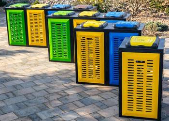 POLSKI solidny stelaż 1 stojak kosz do segregacji odpadów na śmieci 1x120 L