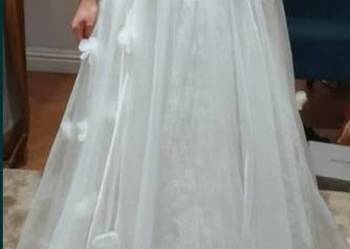 Suknia ślubna z kwiatami 3D rozmiar 38/40