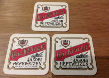 Stara Podkładka pod Piwo JAKOBI HEFEWEIZEN - HACKLBERG - 3 szt Dwustronna