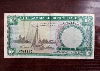Banknot 10 szylingów Gambia
