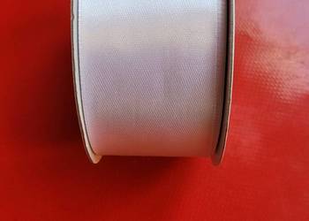 Biała wstążka-taśma satynowa 38 mm