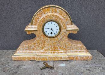 Stary zegar kominkowy mechanizm francuz chodzik porcelana AMC E204