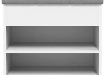 vidaXL Ławka na buty biała 62x32x50 cm Drewno konstrukcyjne(SKU:835096)