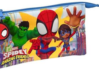 Piórnik 3 Przegrody Spidey Saszetka Hulk Miss Marvel Spiderm