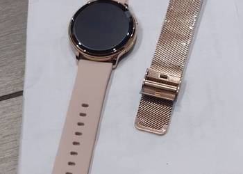 Smartwatch Zegarek bluetooth złoty różowy pasek+bransoletka