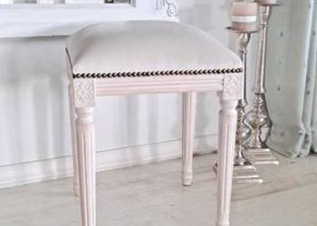 Stylowa pufa, podnóżek, stołek,taboret Shabby Chic, Medalion