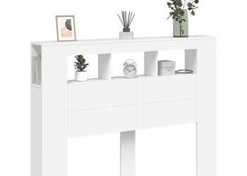 Wezgłowie łóżka z LED białe 140x185x1035 cm WM-837344