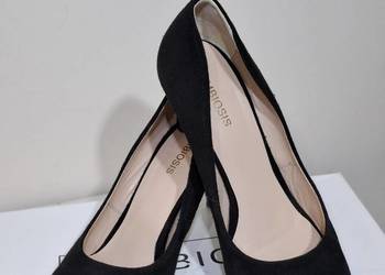 Klasyczne czółenka 37 Symbiosis czarny zamsz szpilki obcasy