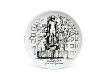 Stary talerzyk kolekcjonerski HAMBURG Hummel Fontanna Niemcy retro