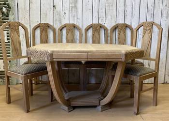 Zestaw stół oraz 6 krzeseł oczyszczonych, Francja Secesja antyk