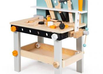 Drewniany warsztat dla dzieci stół narzędziowy 38 elementów ECOTOYS