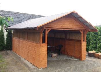 Carport Altana Konstrukcja drewniana garaż wiata dach domek