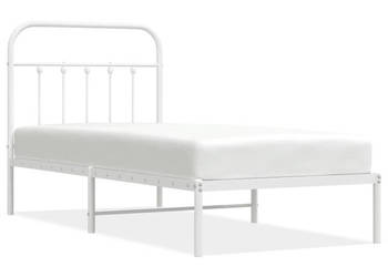 Łóżko Metalowe Białe Rama Łóżka Ze Stelażem Biała 90x190 cm WM-352619
