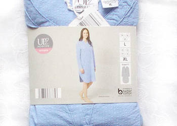 niebieska tunika z bawełny, niebieska koszula nocna, chabrowa sukienka kora