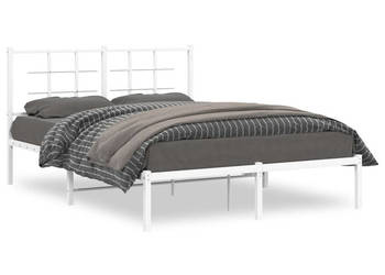 Łóżko Metalowe Białe Rama Łóżka Ze Stelażem Biała 140x190 cm WM-355610