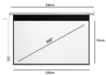 Ekran projekcyjny 100" elektryczny