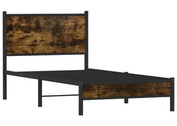 Łóżko Czarne Metalowe Rama Łóżka Metalowa Ze Stelażem 75x190 cm WM-4007804