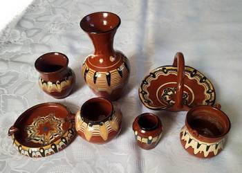 Ceramika bułgarska, gliniana, glazurowana, ręcznie malowana
