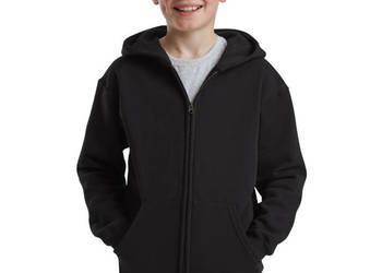 Dziecięca Bluza z kapturem rozpinana czarna FRUIT of the LOOM