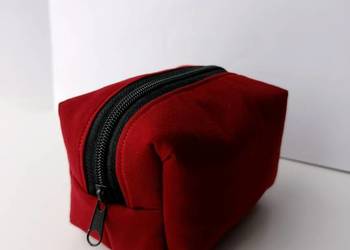 Kosmetyczka materiałowa czerwona handmade